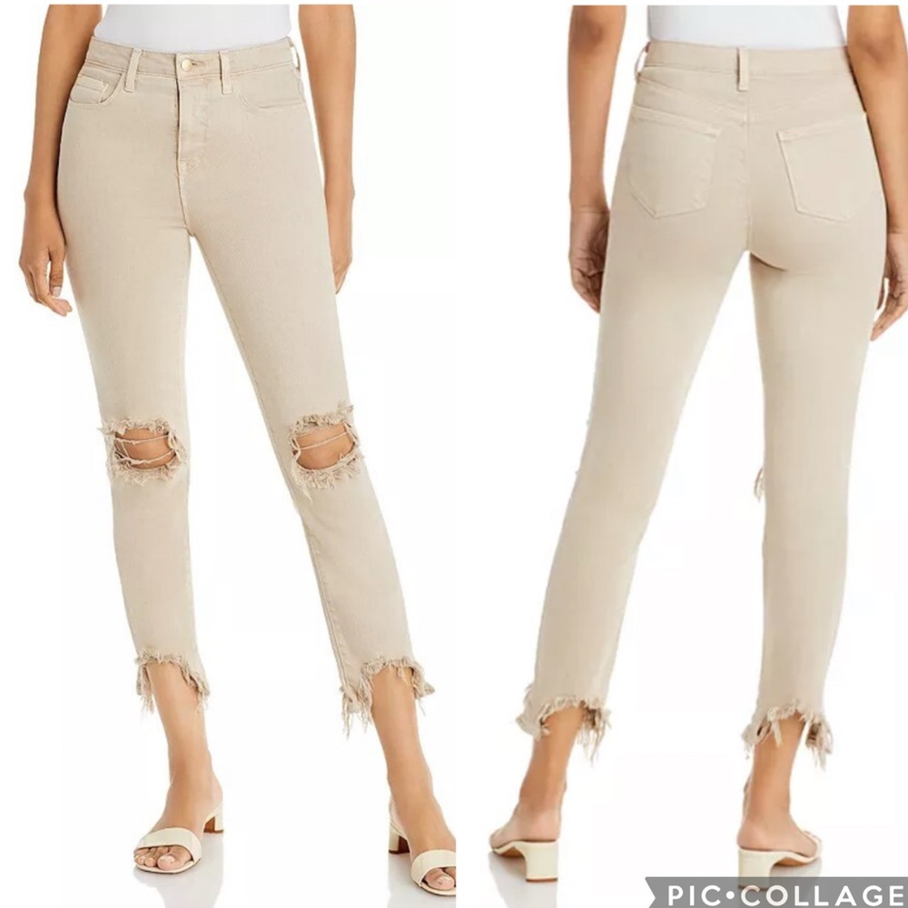 L’agence High Line High Rise Skinny Jeans Biscuit‎ Destructed 28